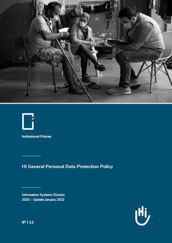 Cover of the Intitutional Policy - HI General Personal Data Protection Policy