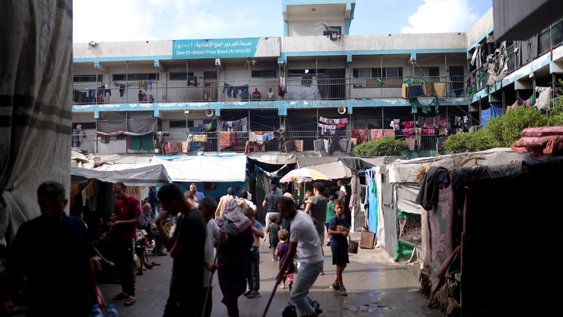 Camp for displaced people in the north of the Gaza Strip.; }}