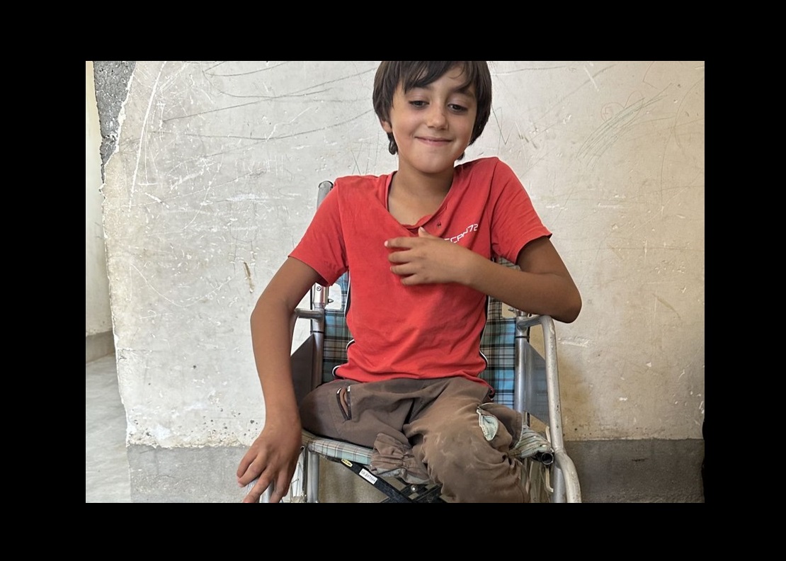 Amer at home in his wheelchair Amer at home in his wheelchair; }}