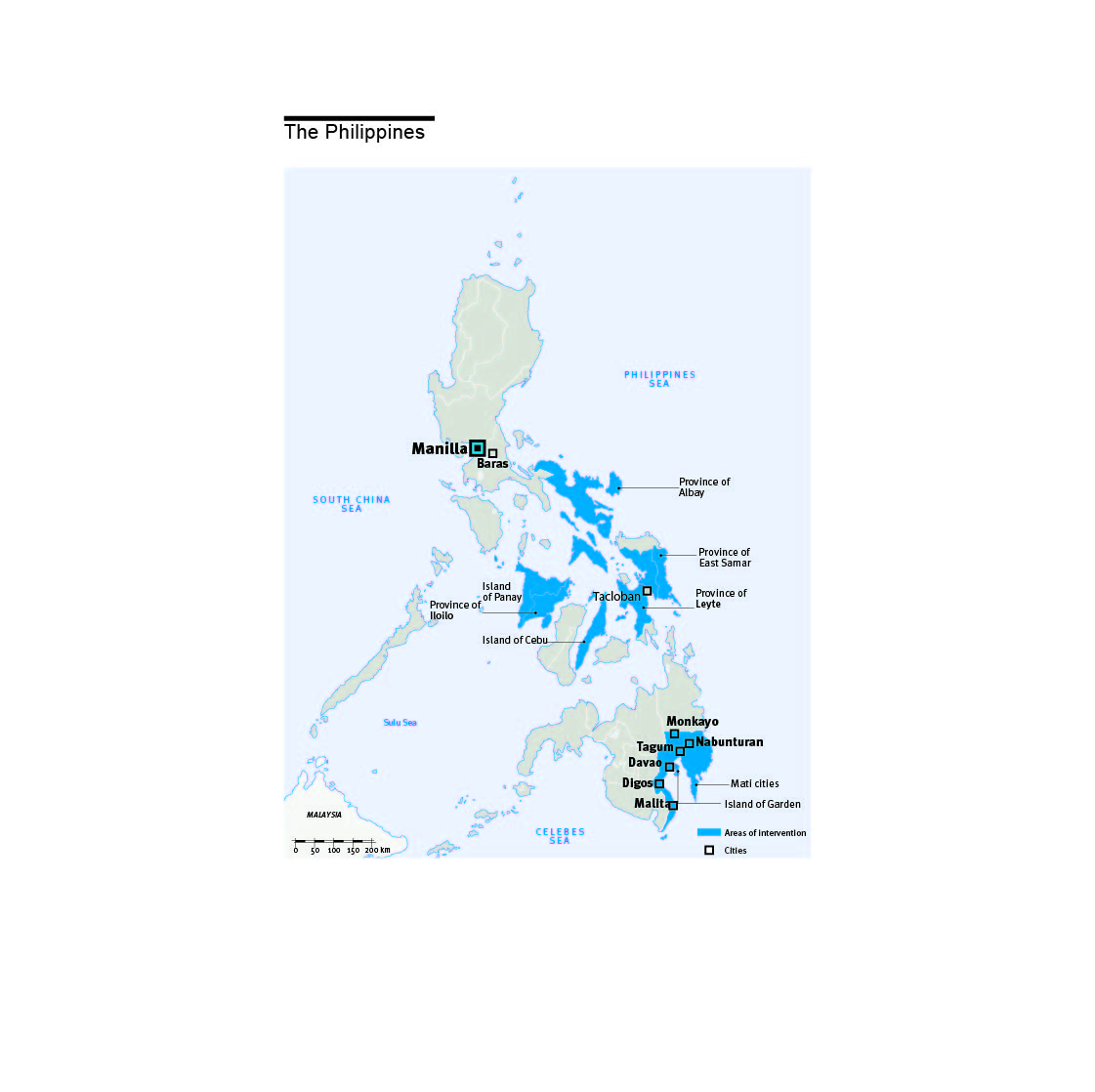 Map of Humanity & Inclusion's interventions in Philippines