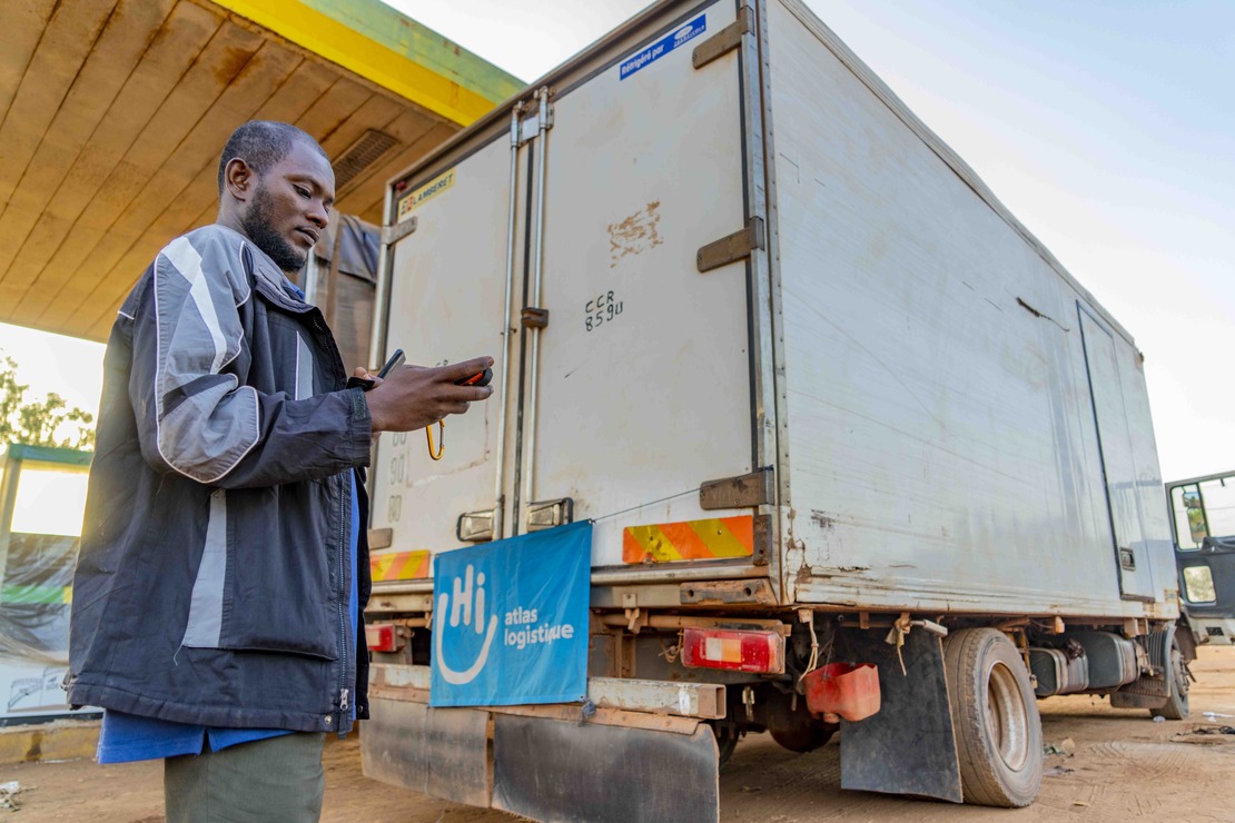 Photo of a refrigerated aid convoy in Bamako, Mali, March 2023.; }}